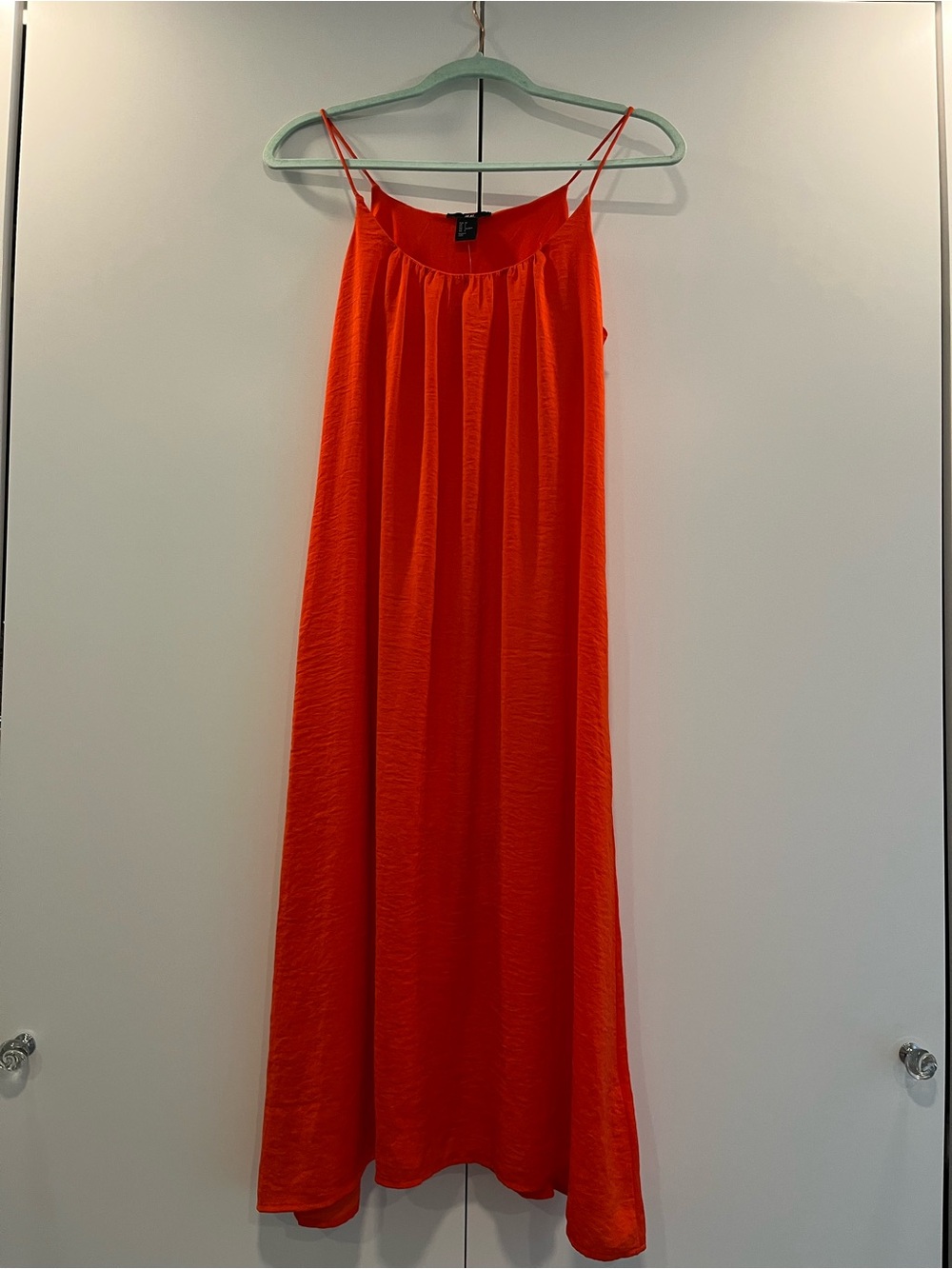H&M Vibrant Orange dress with Spaghetti Straps